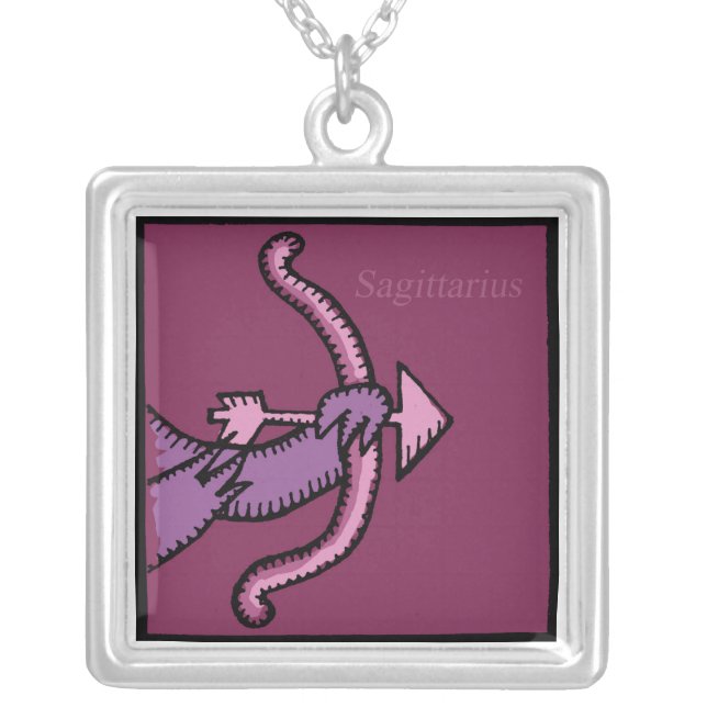 Zodiac Signs Sagittarius Birthday Necklace (Front)