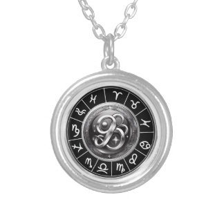 Zodiac signs silver plated necklace