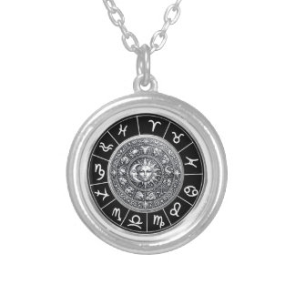 Zodiac signs silver plated necklace