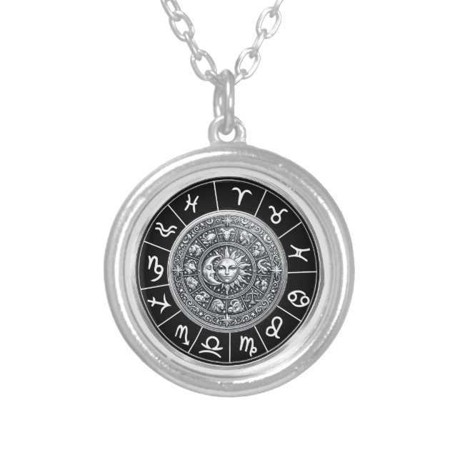Zodiac signs silver plated necklace (Front)