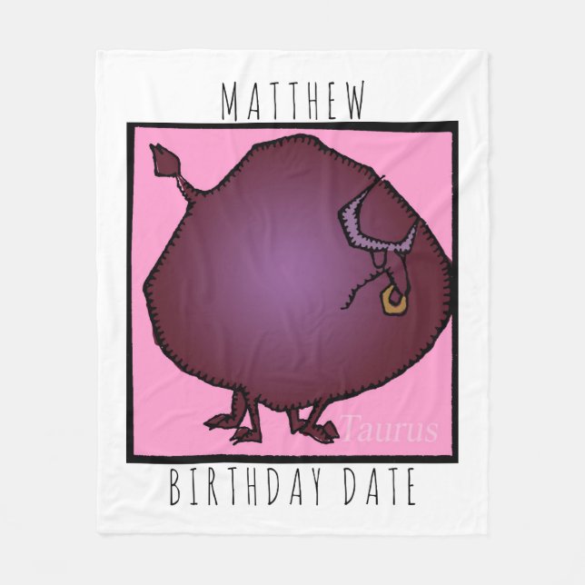 Zodiac Signs Taurus personalized Birthday Blanket (Front)