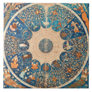 Zodiac Signs Vintage Celestial Map Ceramic Tile