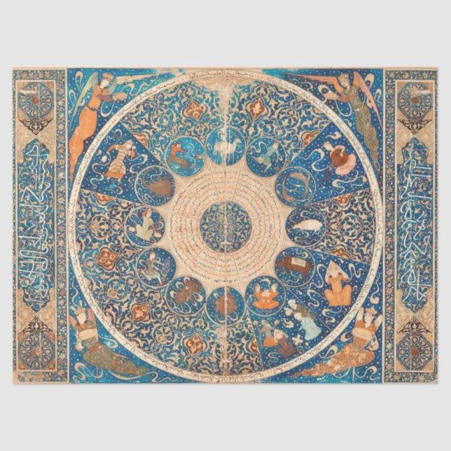 Zodiac Signs Vintage Celestial Map Tissue Paper (Front)