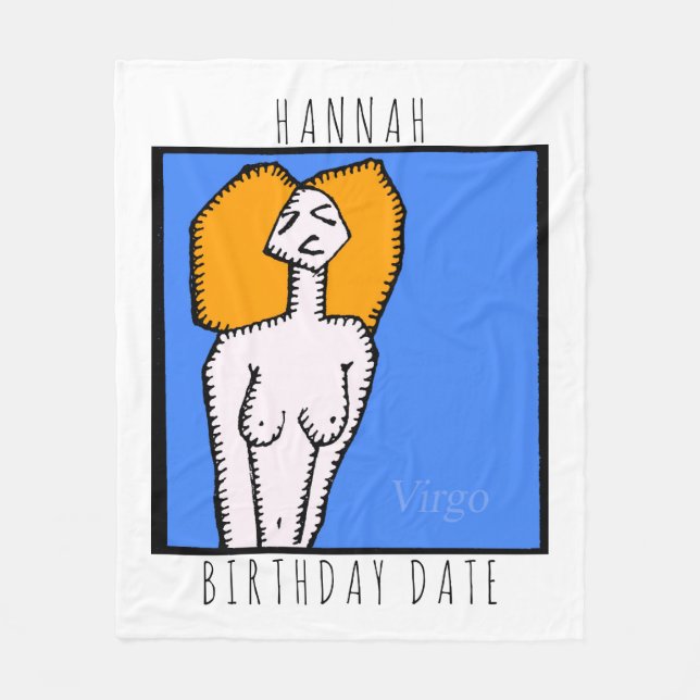 Zodiac Signs Virgo personalized Birthday Blanket (Front)