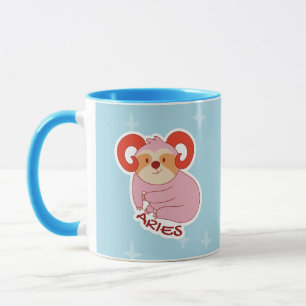 ZODIAC SIGNS WITH SLOTHS AND COFFEE ARIES MUG