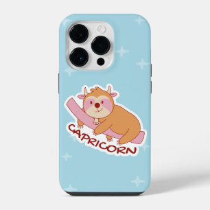 ZODIAC SIGNS WITH SLOTHS AND COFFEE CAPRICORN iPhone 14 PRO CASE
