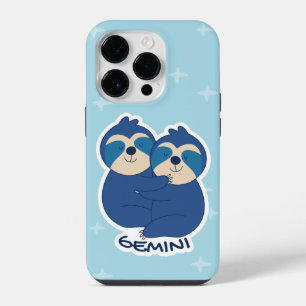 ZODIAC SIGNS WITH SLOTHS AND COFFEE GEMINI iPhone 14 PRO CASE
