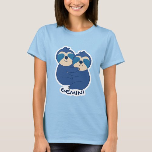 ZODIAC SIGNS WITH SLOTHS AND COFFEE GEMINI T_Shirt