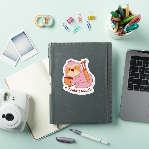 ZODIAC SIGNS WITH SLOTHS AND COFFEE SAGITTARIUS STICKER