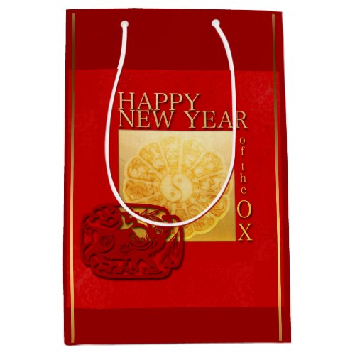 Zodiac signs Yin Yang Chinese Ox Year 2021 MGB Medium Gift Bag