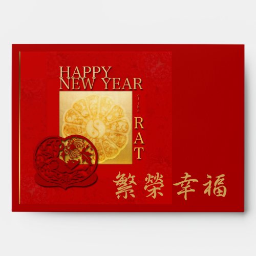 Zodiac signs Yin Yang Chinese Rat Year Red E Envelope