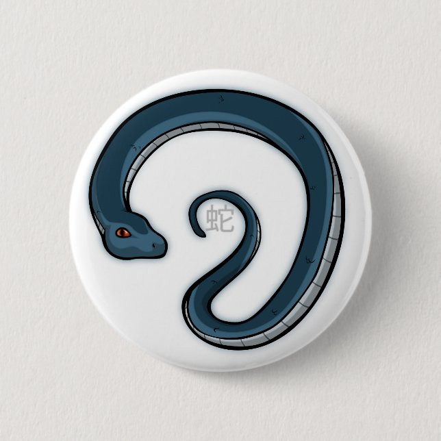 Zodiac Snake Badge Pinback Button (Front)