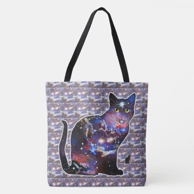 Zodiac Space In Cat Tote Bag (Front)