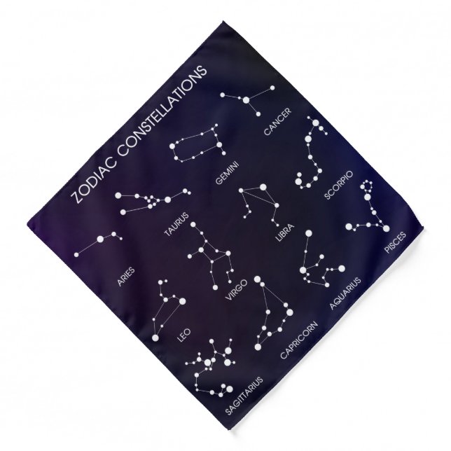Zodiac Star Constellations  Bandana (Front)