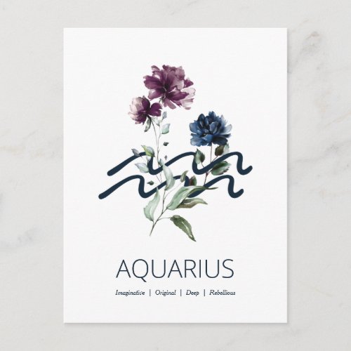 Zodiac Star Sign Aquarius Postcard
