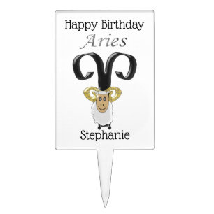 Zodiac Star Sign Aries Birthday Cake Topper