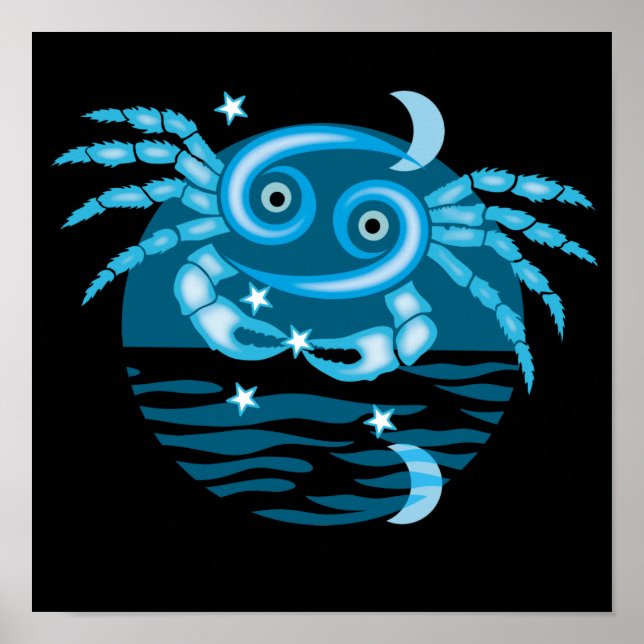 Zodiac Star Sign - Cancer Symbol Poster (Front)