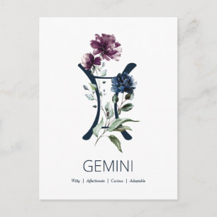 Zodiac Star Sign Gemini Postcard