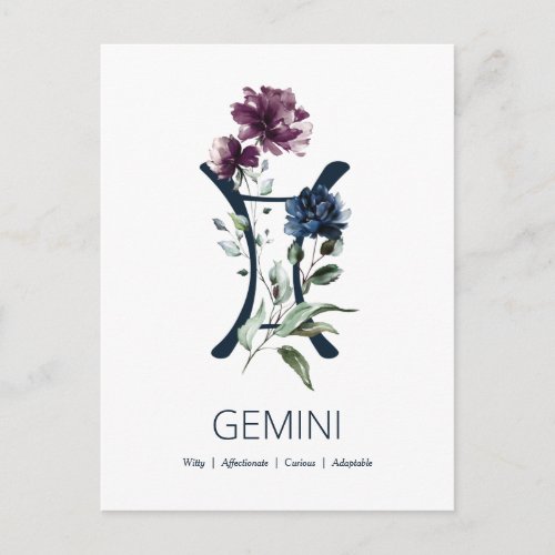 Zodiac Star Sign Gemini Postcard