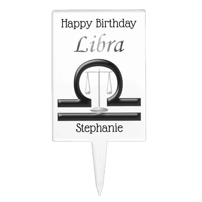 Zodiac Star Sign Libra Birthday Cake Topper Zazzle