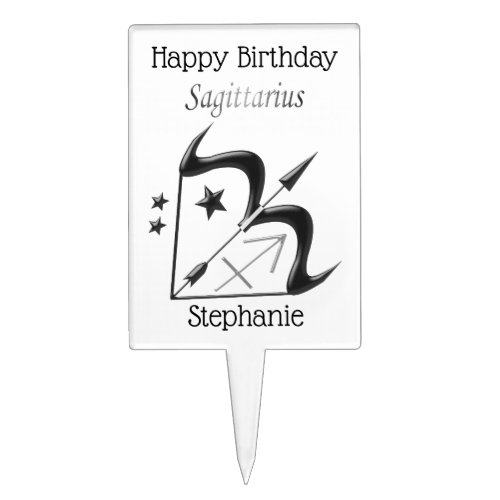 Zodiac Star Sign Sagittarius Birthday Cake Topper