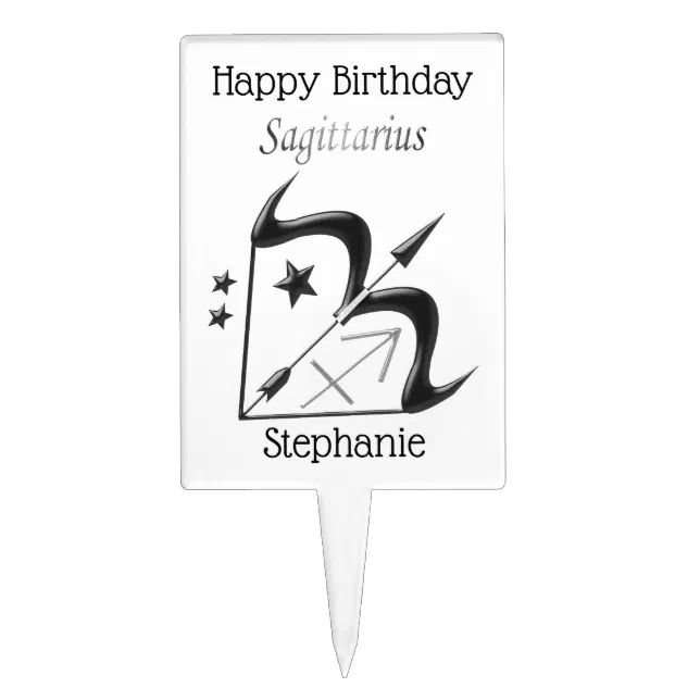 Zodiac Star Sign Sagittarius Birthday Cake Topper Zazzle