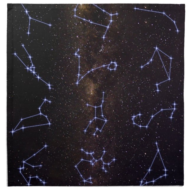 Zodiac Star signs Cloth Napkin (Front)
