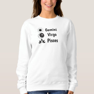 Zodiac Sun Moon Rising Sign Astrology Celestial Sweatshirt