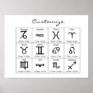 Zodiac Sun Sign Astrology Calendar Thunder_Cove