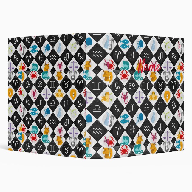 Zodiac Sun Sign Astrology Calendar Thunder_Cove  3 Ring Binder (Background)