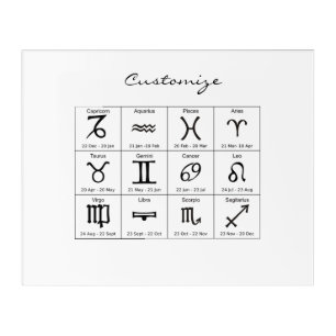 Zodiac Sun Sign Astrology Calendar Thunder_Cove Acrylic Print