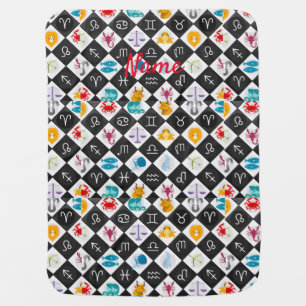 Zodiac Sun Sign Astrology Calendar Thunder_Cove   Baby Blanket