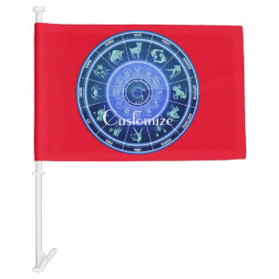 Zodiac Sun Sign Astrology Calendar Thunder_Cove Car Flag