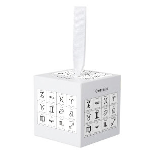 Zodiac Sun Sign Astrology Calendar Thunder_Cove Cube Ornament