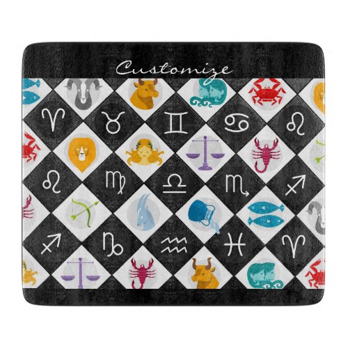 Zodiac Sun Sign Astrology Calendar Thunder_Cove Cutting Board