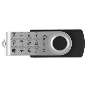 Zodiac Sun Sign Astrology Calendar Thunder_Cove Flash Drive