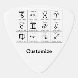 Zodiac Sun Sign Astrology Calendar Thunder_Cove Guitar Pick