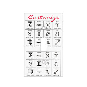 Zodiac Sun Sign Astrology Calendar Thunder_Cove Light Switch Cover
