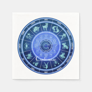 Zodiac Sun Sign Astrology Calendar Thunder_Cove Napkins