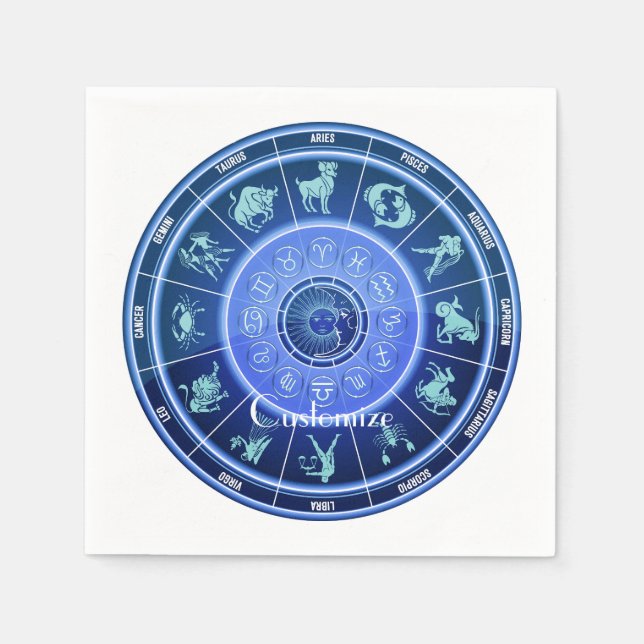 Zodiac Sun Sign Astrology Calendar Thunder_Cove Napkins (Front)