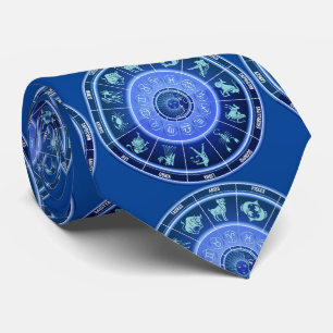 Zodiac Sun Sign Astrology Calendar Thunder_Cove Neck Tie