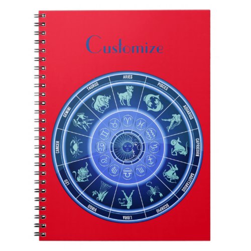 Zodiac Sun Sign Astrology Calendar Thunder_Cove Notebook