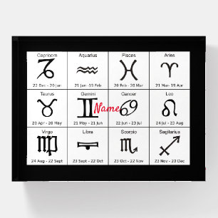 Zodiac Sun Sign Astrology Calendar Thunder_Cove  P Paperweight