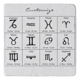 Zodiac Sun Sign Astrology Calendar Thunder_Cove  Trivet