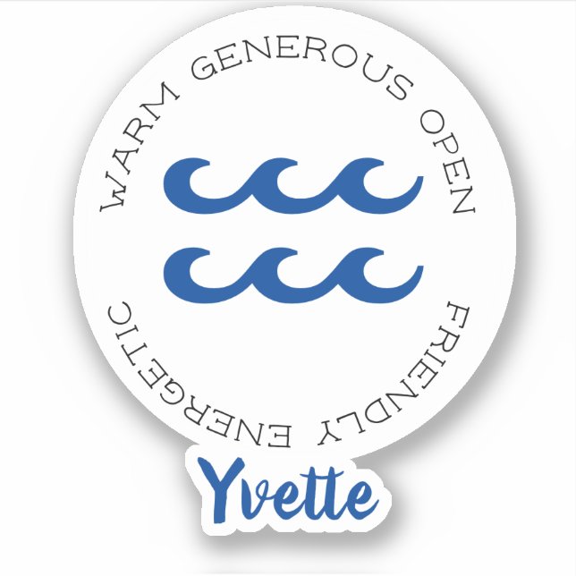 Zodiac Symbol Aquarius Sticker (Front)