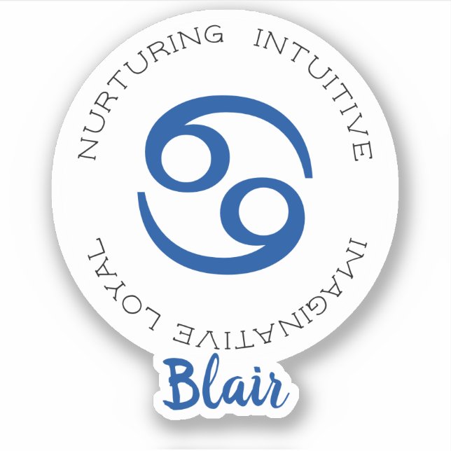 Zodiac Symbol Cancer Sticker (Front)