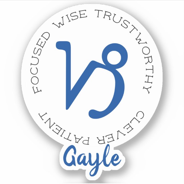 Zodiac Symbol Capricorn Sticker (Front)
