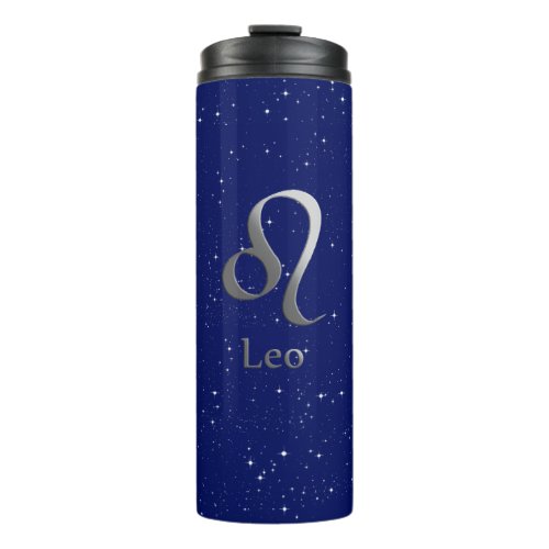 Zodiac Symbol for Leo on Deep Midnight Blue  Thermal Tumbler