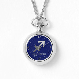 Zodiac Symbol for Sagittarius on Midnight Blue Watch