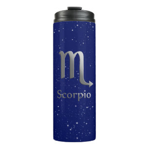 Zodiac Symbol for Scorpio on Deep Midnight Blue  Thermal Tumbler